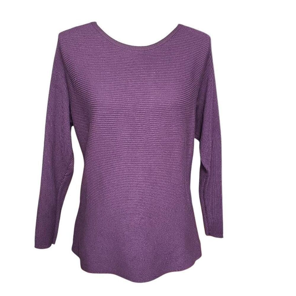 Cyrus Women's Size Large Purple Ribbed Long Sleeve Sweater